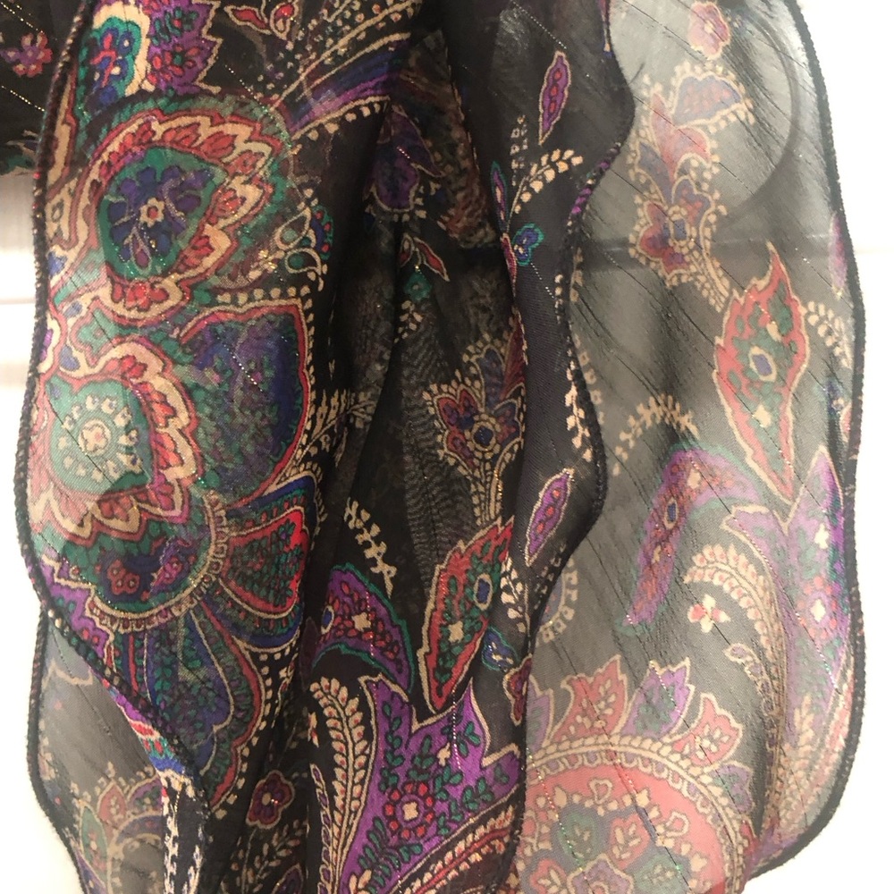 Chaos Ralph Lauren Elegant Black Paisley Scarf
